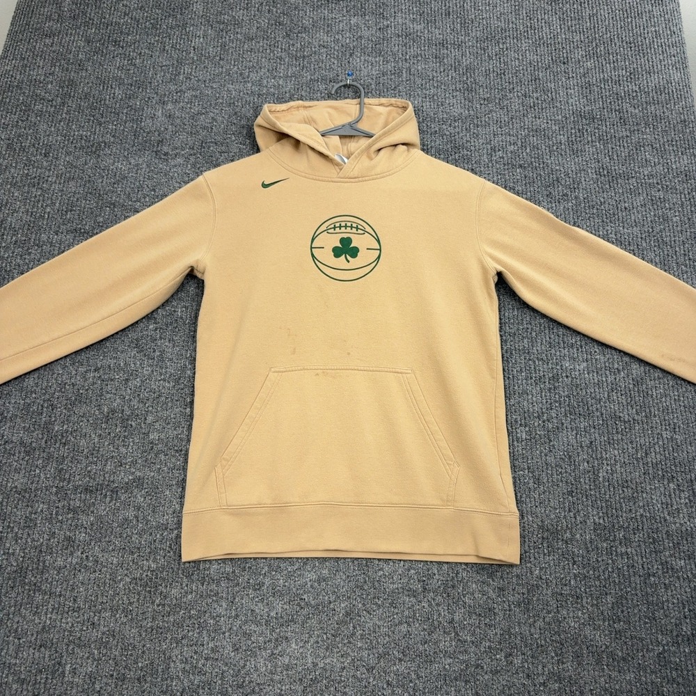 Nike Hoodie Boston Celtics Youth XL Tan NBA City Edition Basketball Pullover